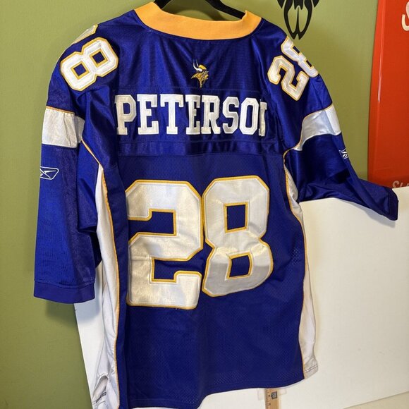 Reebok ON FIELD NFL Jersey Vikings Adrian Peterson Purple SZ 54 - Picture 2 of 15